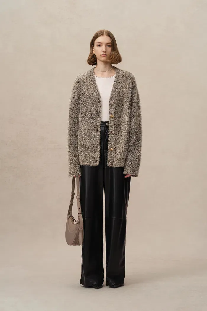 Eva Metallic Thread Cardigan in Wool-Cashmere Blend Knit sold by Fabrique product image thumbnail 3