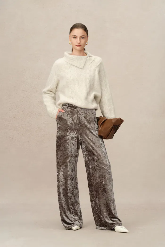 Shining Velvet Straight Leg Trousers in Ice Velvet sold by Fabrique product image thumbnail 3
