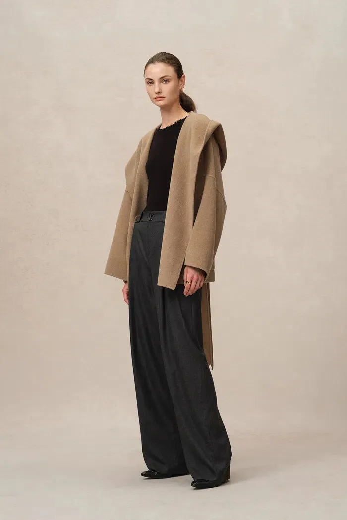 Lanza Handcrafted Hooded Double-Faced Coat in Merino-Cashmere Blend sold by Fabrique product image thumbnail 3