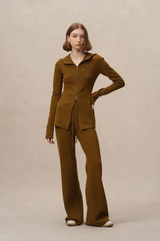 Talia Hooded Cardigan in Wool Blend Knit made by Fabrique