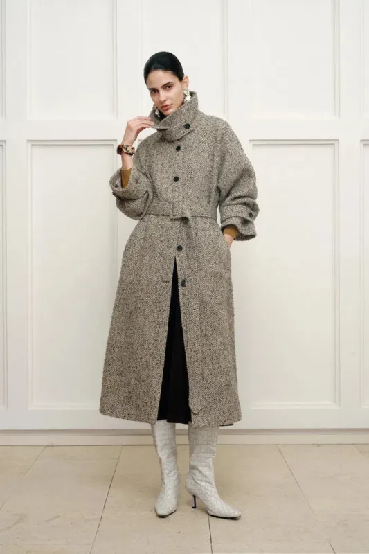 Margot Long Coat in Wool-Alpaca Blend sold by Fabrique