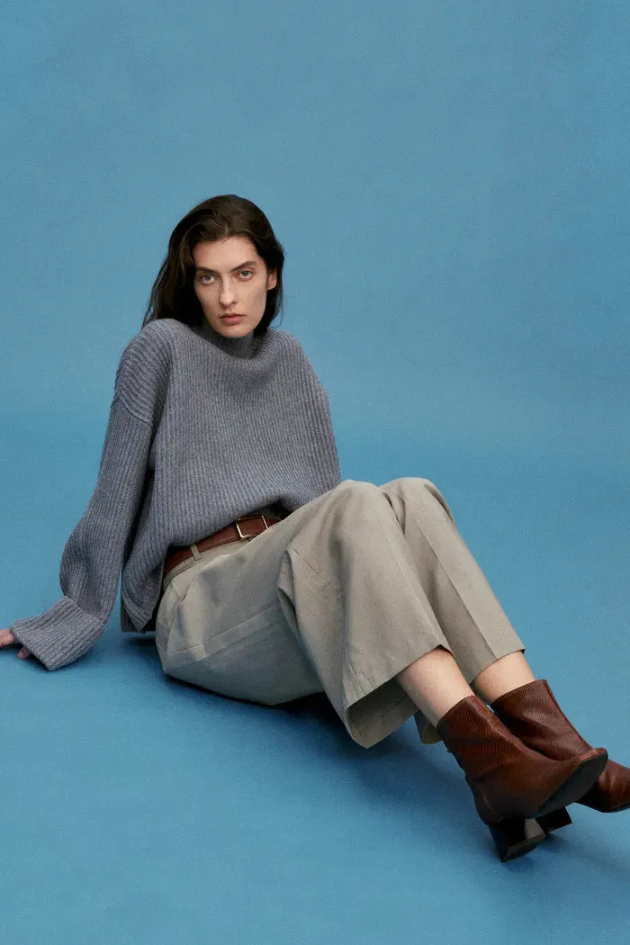 Victoria Mock Neck Sweater in Merino Cashmere Knit sold by Fabrique product image thumbnail 4