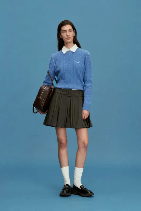 Nova Cable Sweater in Merino Cashmere Knit made by Fabrique