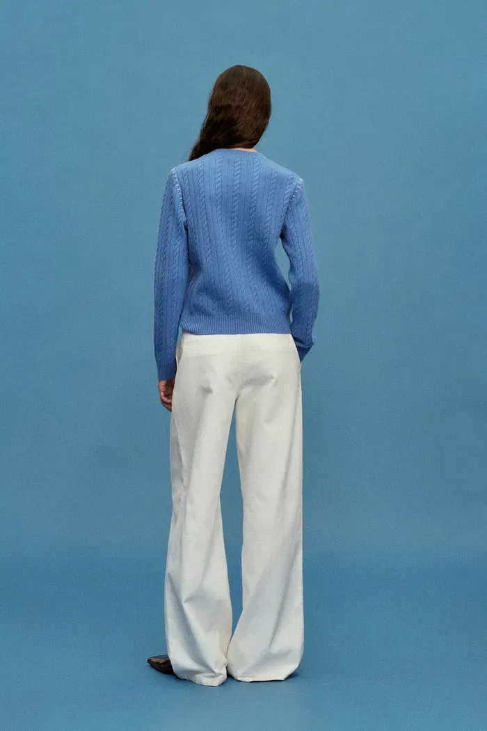 Nova Cable Sweater in Merino Cashmere Knit sold by Fabrique product image thumbnail 5