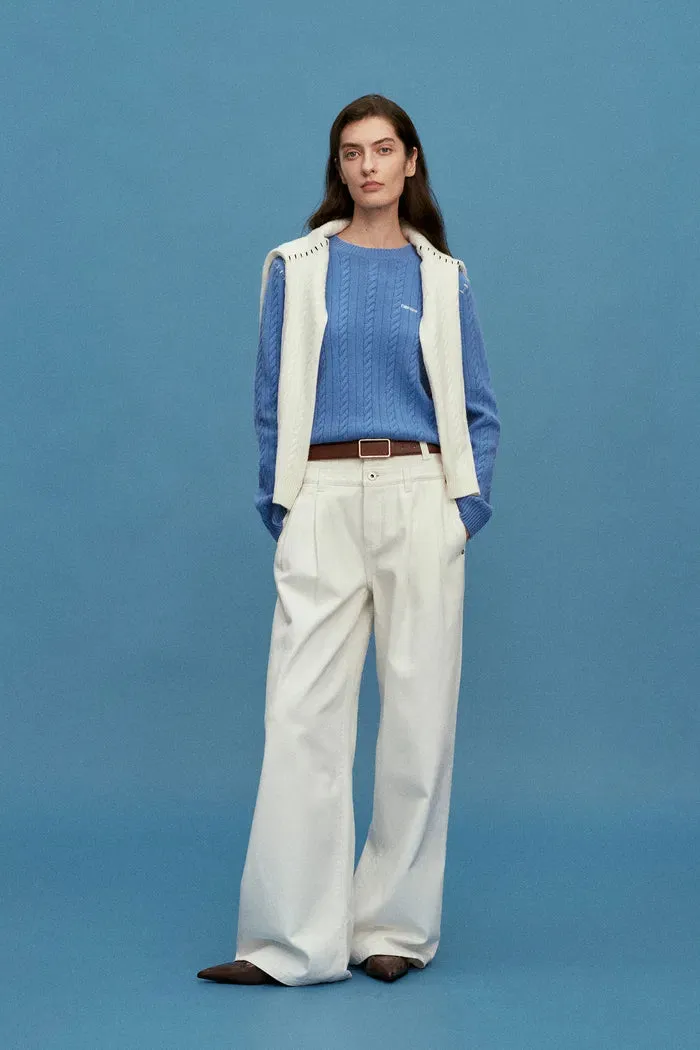 Nova Cable Sweater in Merino Cashmere Knit sold by Fabrique product image thumbnail 3