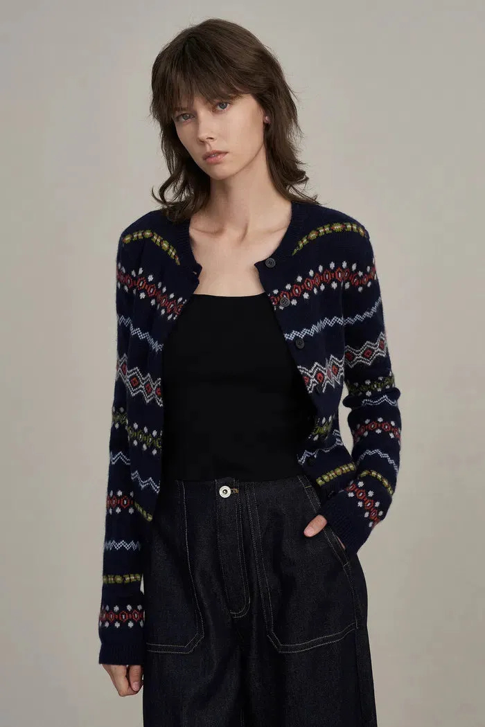 Alice Fair Isle Cardigan in Merino Wool Knit sold by Fabrique product image thumbnail 2