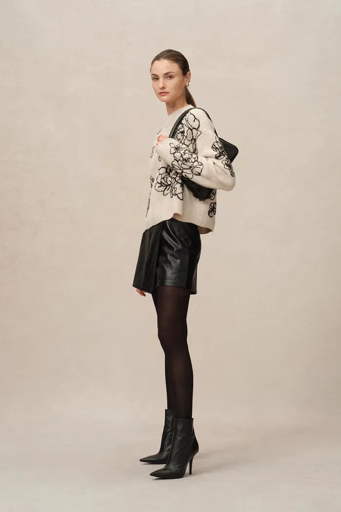 Poppy Embroidered Sweater in Chunky Wool Knit sold by Fabrique product image thumbnail 5