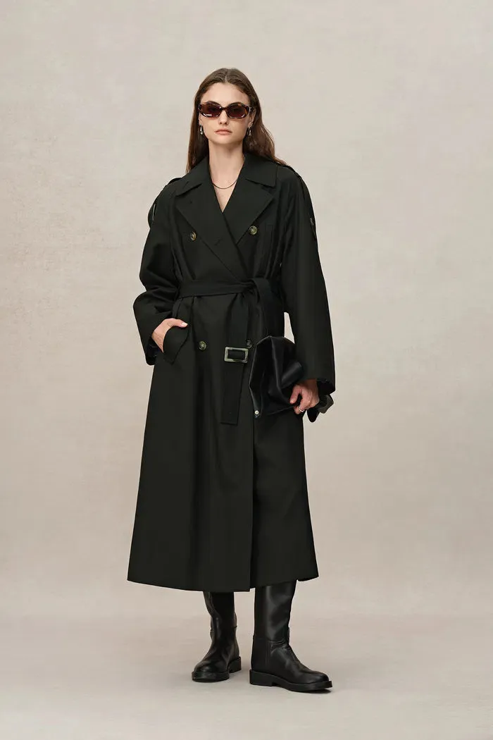 Tadao Trench Coat in Wool Twill Blend sold by Fabrique