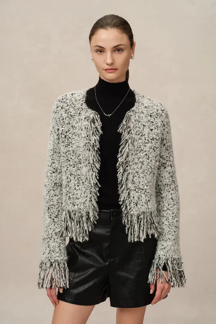 Sara Fringe Knit Jacket in Multi-Yarn Blend sold by Fabrique product image thumbnail 2