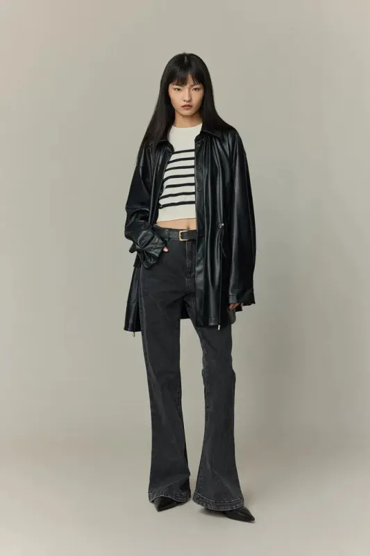 Field Oversized Shirt in Vegan Leather sold by Fabrique
