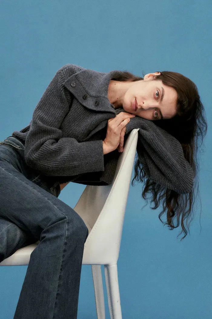 Perina Oversized Collared Pullover in Wool-Cotton Blend Knit sold by Fabrique product image thumbnail 3