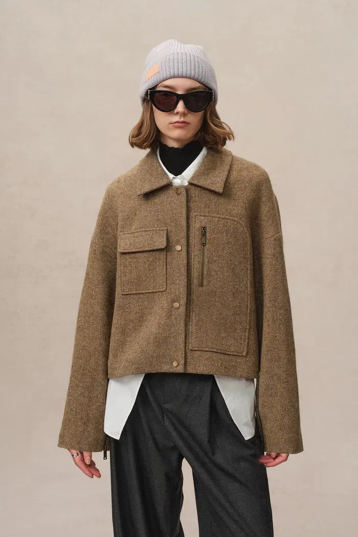 Lily Woolen Short Coat in Midweight Wool Twill sold by Fabrique product image thumbnail 2