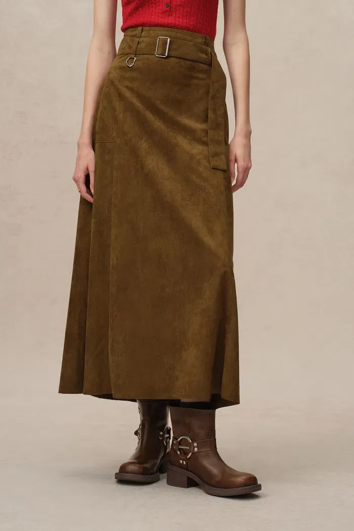 Bonney Skirt in Vegan Suede sold by Fabrique