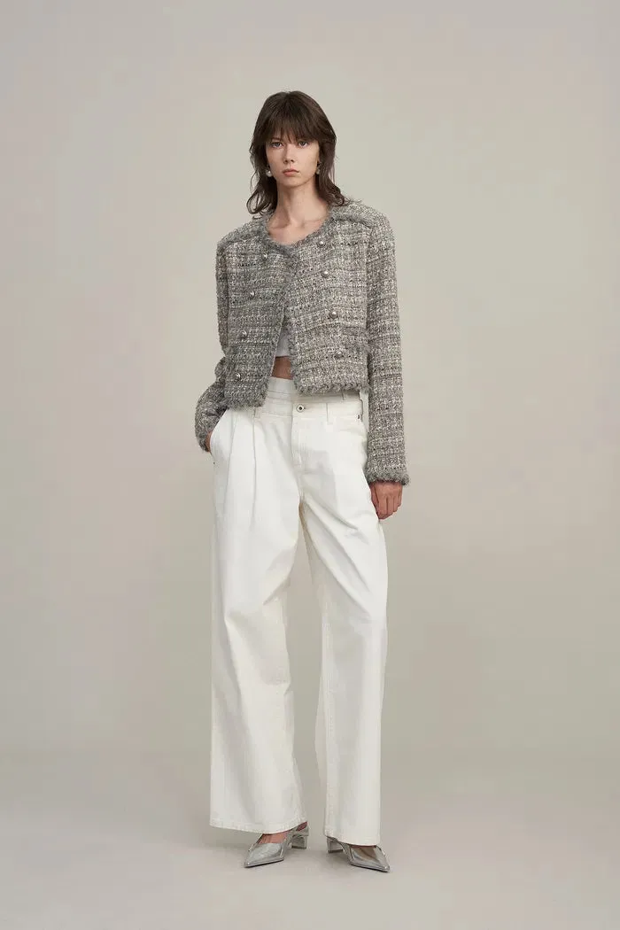 Pensée Double-Breasted Jacket in Lurex Tweed sold by Fabrique