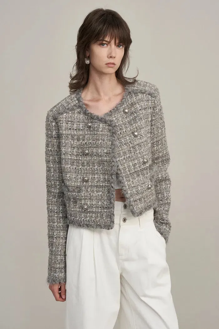 Pensée Double-Breasted Jacket in Lurex Tweed sold by Fabrique product image thumbnail 2