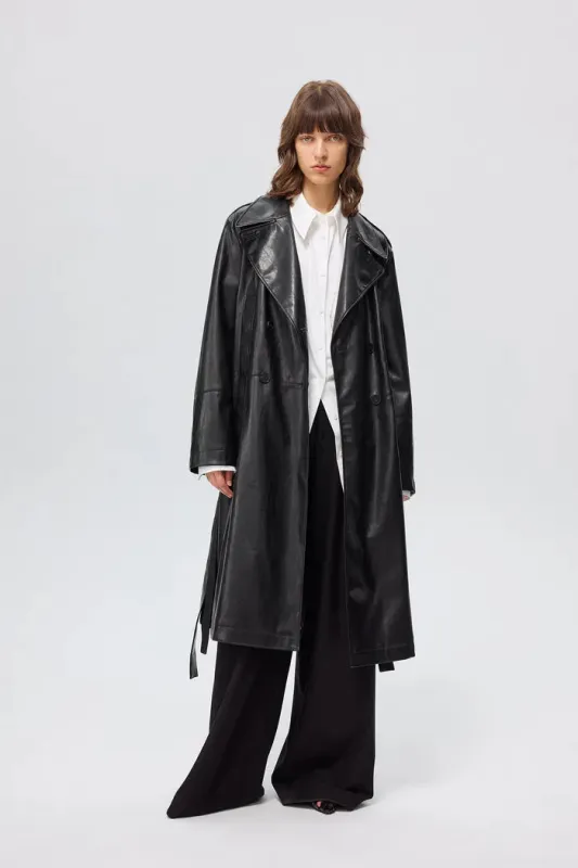 Excelsior Trench Coat in Vegan Leather sold by Fabrique