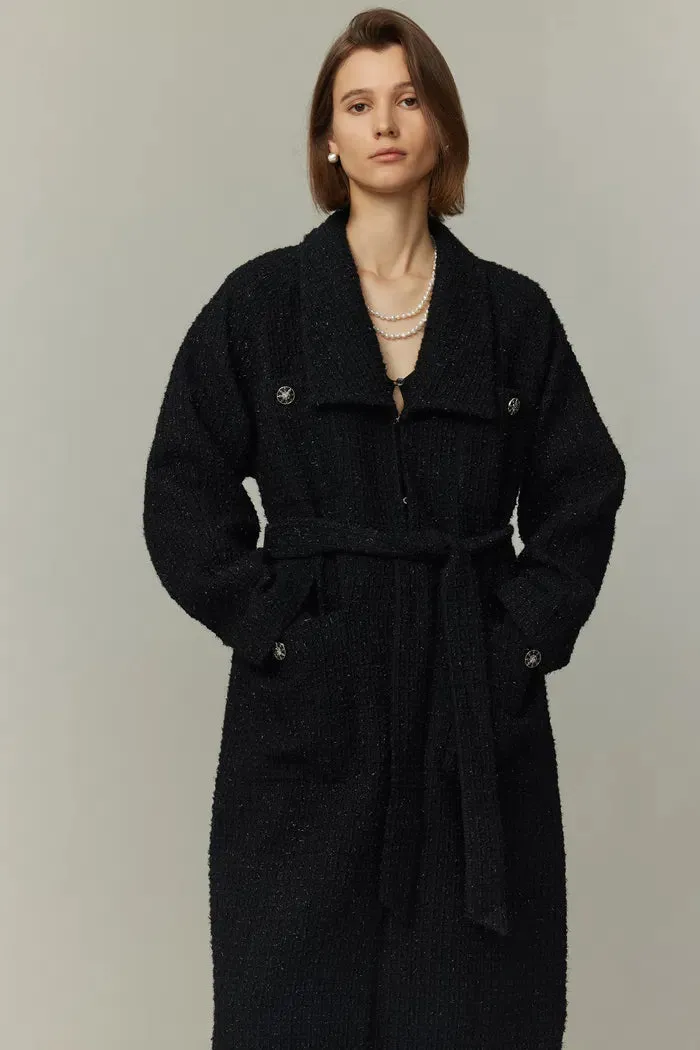 Hortensia Coat in Wool Blend Metallic Thread Tweed sold by Fabrique product image thumbnail 2