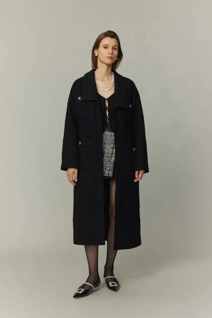 Hortensia Coat in Wool Blend Metallic Thread Tweed sold by Fabrique