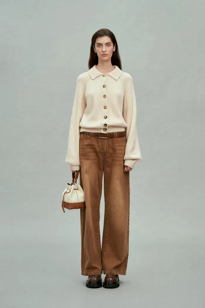 Demi Collared Cardigan in Merino Wool-Cashmere sold by Fabrique product image thumbnail 3