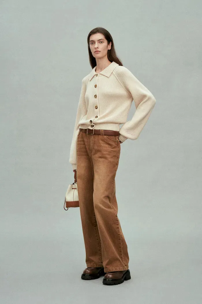 Demi Collared Cardigan in Merino Wool-Cashmere sold by Fabrique product image thumbnail 4