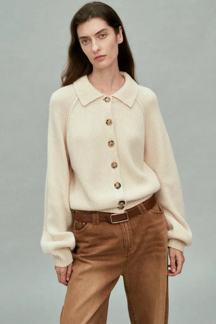 Demi Collared Cardigan in Merino Wool-Cashmere sold by Fabrique product image thumbnail 5