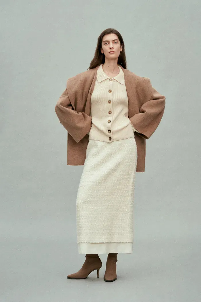 Demi Collared Cardigan in Merino Wool-Cashmere sold by Fabrique product image thumbnail 2