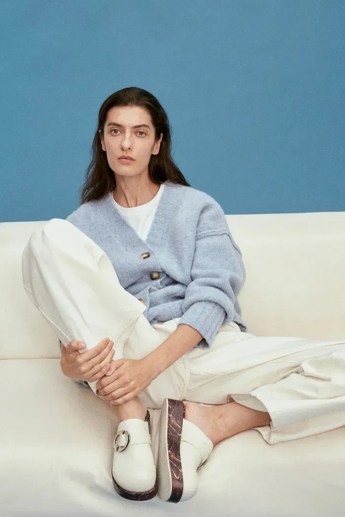 Hiroko Oversized Knit Cardigan in Wool Bouclé sold by Fabrique product image thumbnail 4