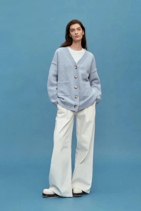 Hiroko Oversized Knit Cardigan in Wool Bouclé sold by Fabrique