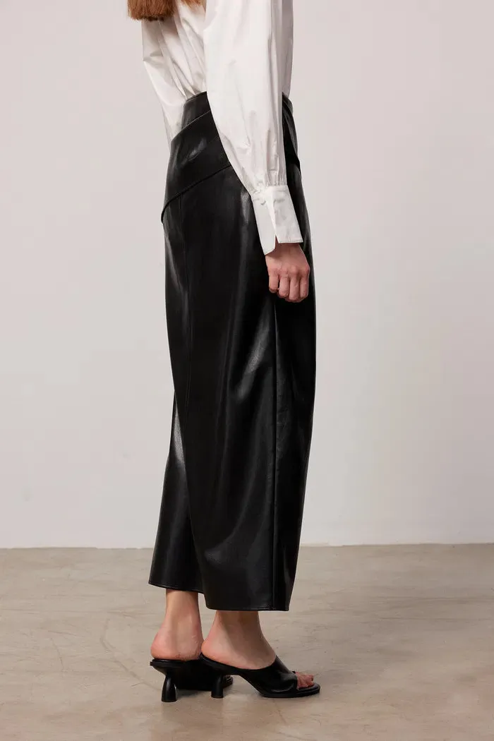 Leona Pleated Slit Skirt in Vegan Leather sold by Fabrique product image thumbnail 5