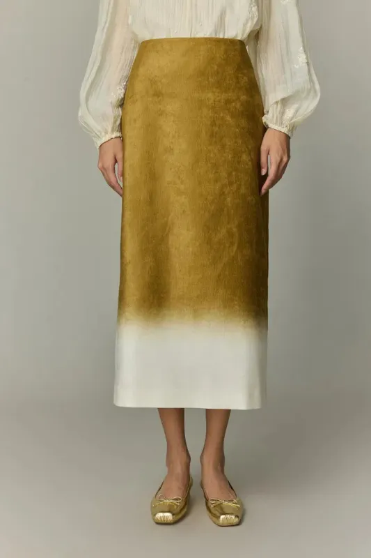 Virens Midi Skirt in Soft Velvet sold by Fabrique