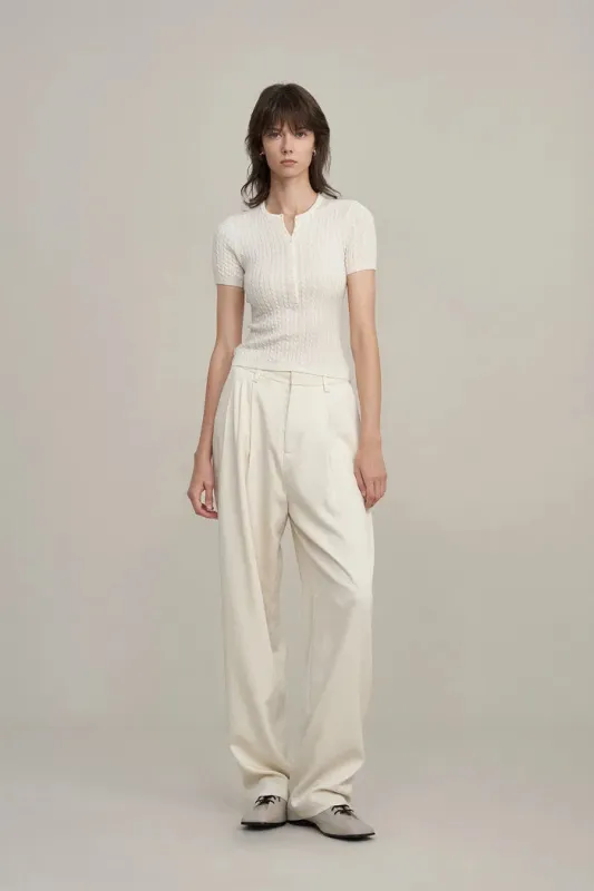 Lauren Cable Sweater in Merino Wool Knit made by Fabrique