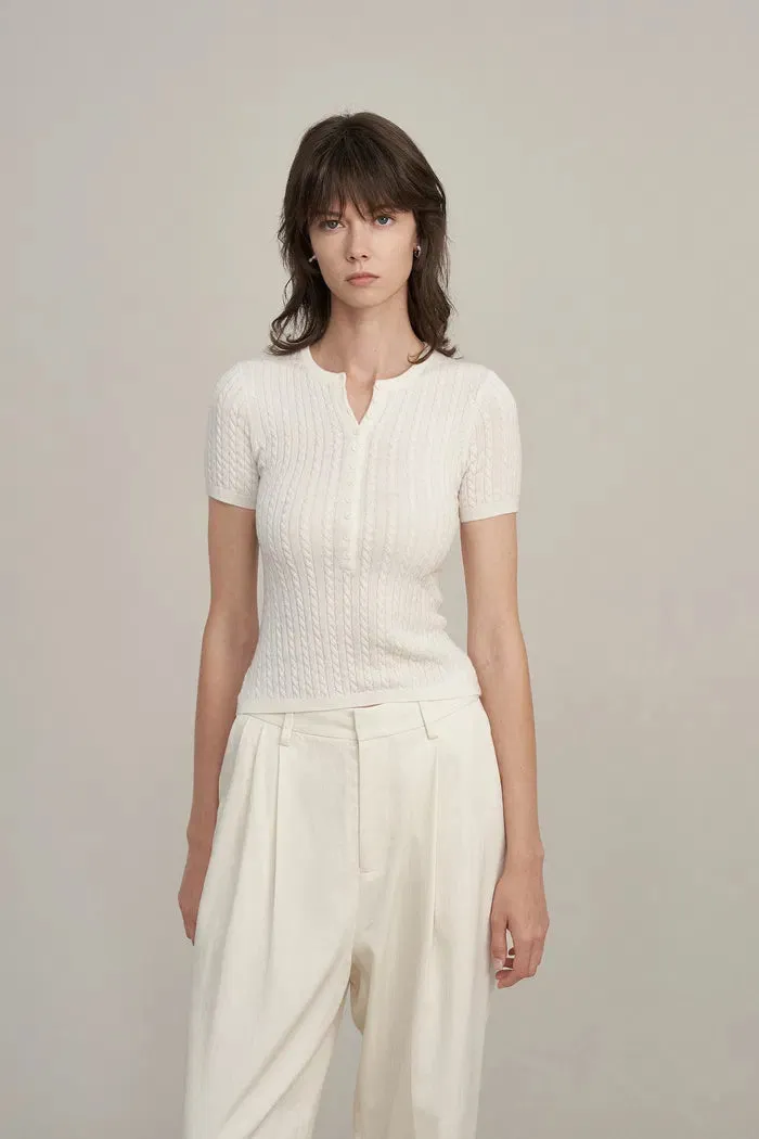 Lauren Cable Sweater in Merino Wool Knit sold by Fabrique product image thumbnail 2