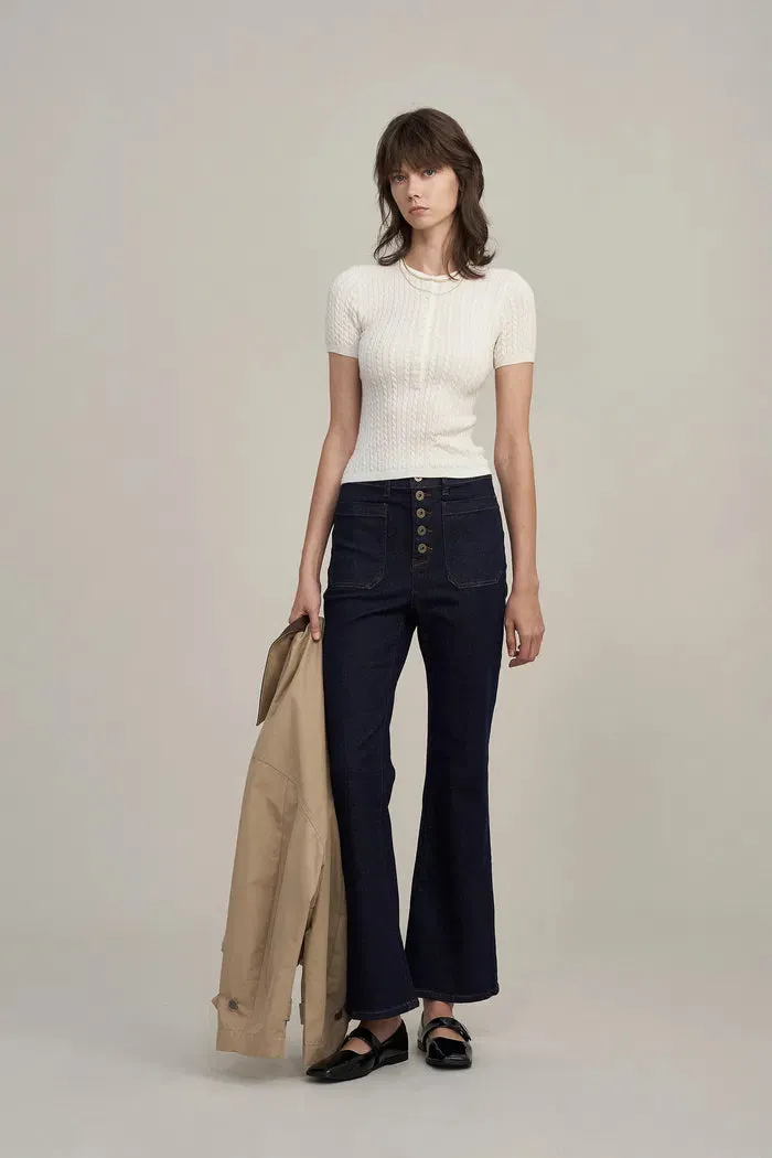 Lauren Cable Sweater in Merino Wool Knit sold by Fabrique product image thumbnail 3