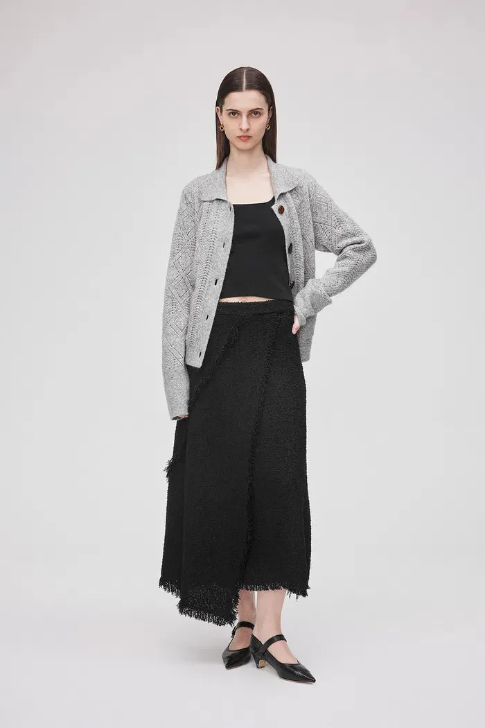 Edy Fringed Midi Skirt in Lightweight Tweed sold by Fabrique product image thumbnail 3