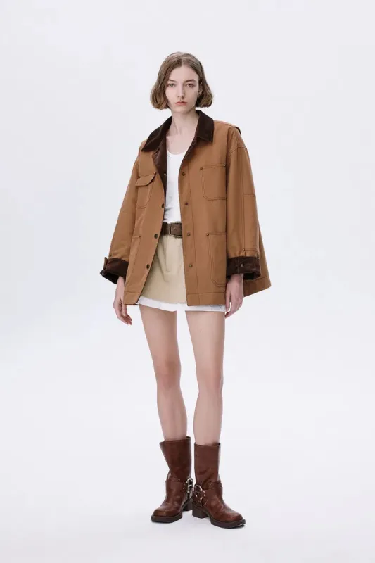 Shirley Quilted Jacket in Cotton Corduroy sold by Fabrique