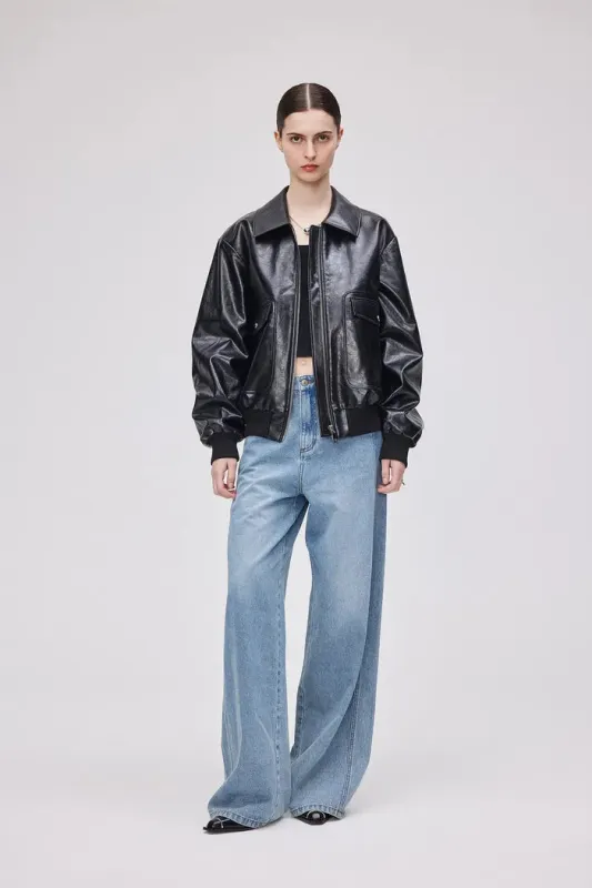 Valerie Bomber Jacket in Vegan Leather sold by Fabrique