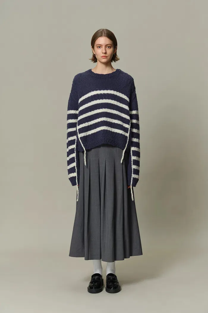 Kirsten Striped Pullover Sweater in Wool Blend Bouclé Knit sold by Fabrique product image thumbnail 3