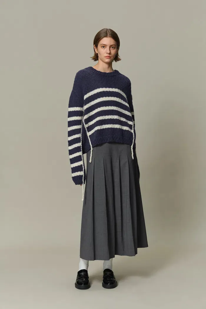 Kirsten Striped Pullover Sweater in Wool Blend Bouclé Knit sold by Fabrique product image thumbnail 4