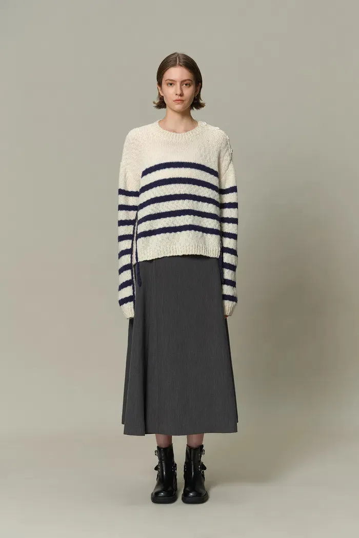 Kirsten Striped Pullover Sweater in Wool Blend Bouclé sold by Fabrique product image thumbnail 5