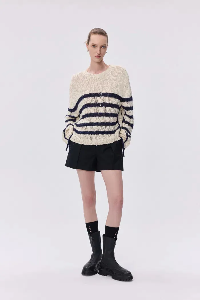 Kirsten Striped Pullover Sweater in Wool Blend Bouclé sold by Fabrique
