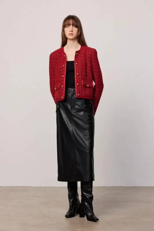 Lisa Double-Breasted Jacket in Textured Tweed sold by Fabrique