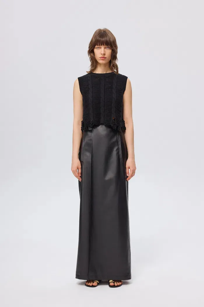 Chelsea Hand-frayed Hem Sleeveless Top in Wool Blend Knit sold by Fabrique product image thumbnail 5