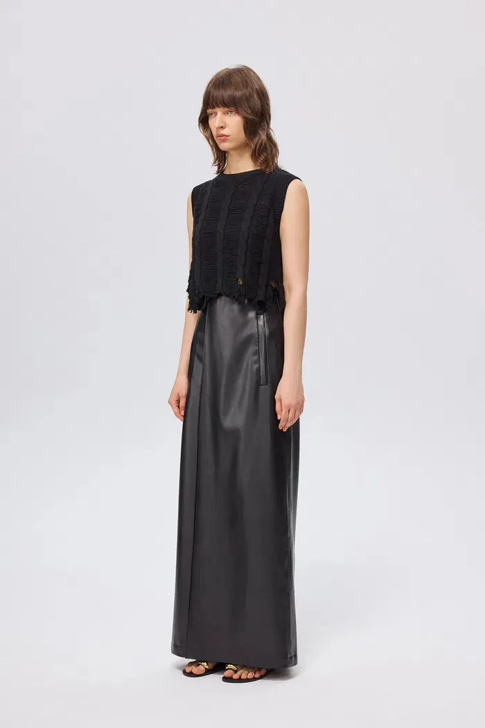 Chelsea Hand-frayed Hem Sleeveless Top in Wool Blend Knit sold by Fabrique product image thumbnail 3