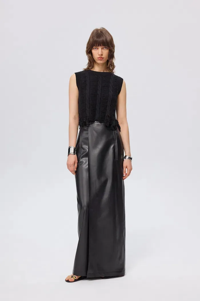 Chelsea Hand-frayed Hem Sleeveless Top in Wool Blend Knit sold by Fabrique product image thumbnail 4