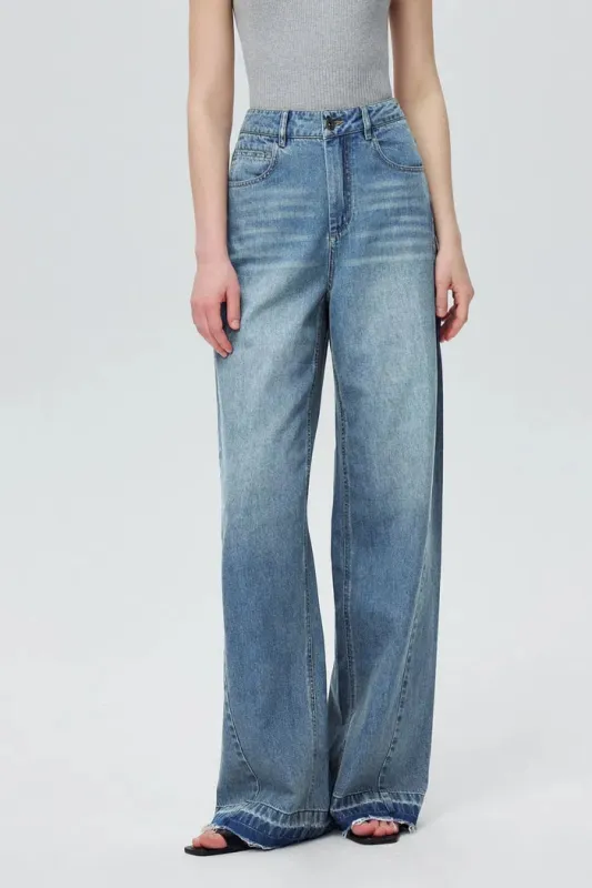 Echo Wide-Leg Jeans in Cotton Denim sold by Fabrique