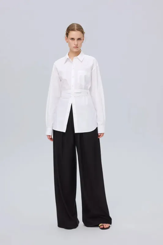Estelle Cinched Waist Shirt in Cotton Poplin sold by Fabrique