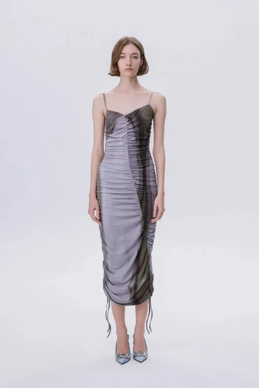 Cali Draped Strap Dress in Cotton Modal Blend sold by Fabrique