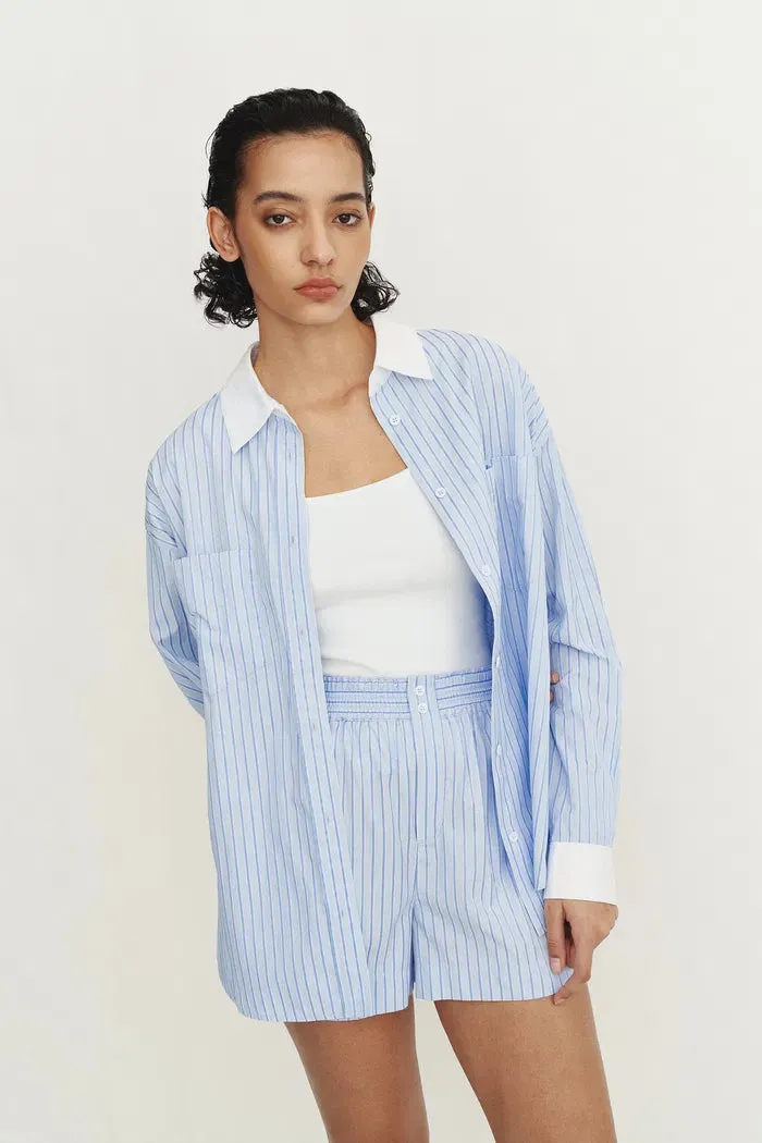 Giada Striped Blouse and Shorts Set in Cotton Blend sold by Fabrique product image thumbnail 5