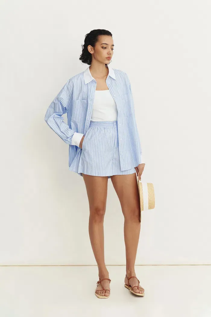 Giada Striped Blouse and Shorts Set in Cotton Blend sold by Fabrique