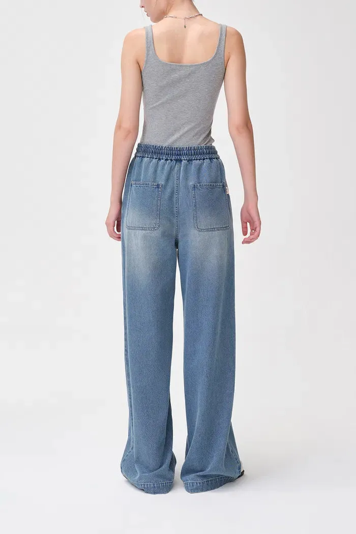 Bulb Pull On Faded Jeans in Cotton Denim sold by Fabrique product image thumbnail 4